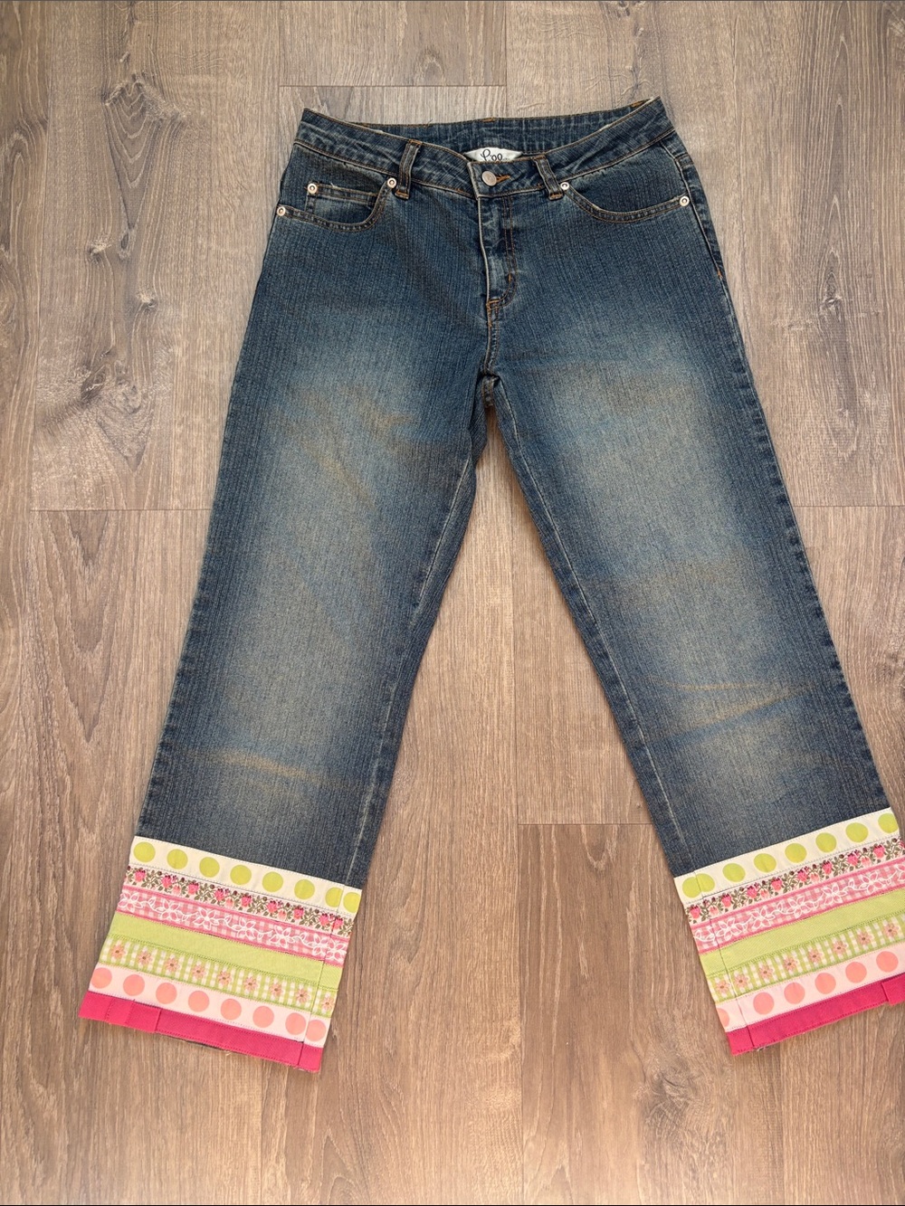 Vintage Lilly Pulitzer Jeans with Decorative ribbon Hem